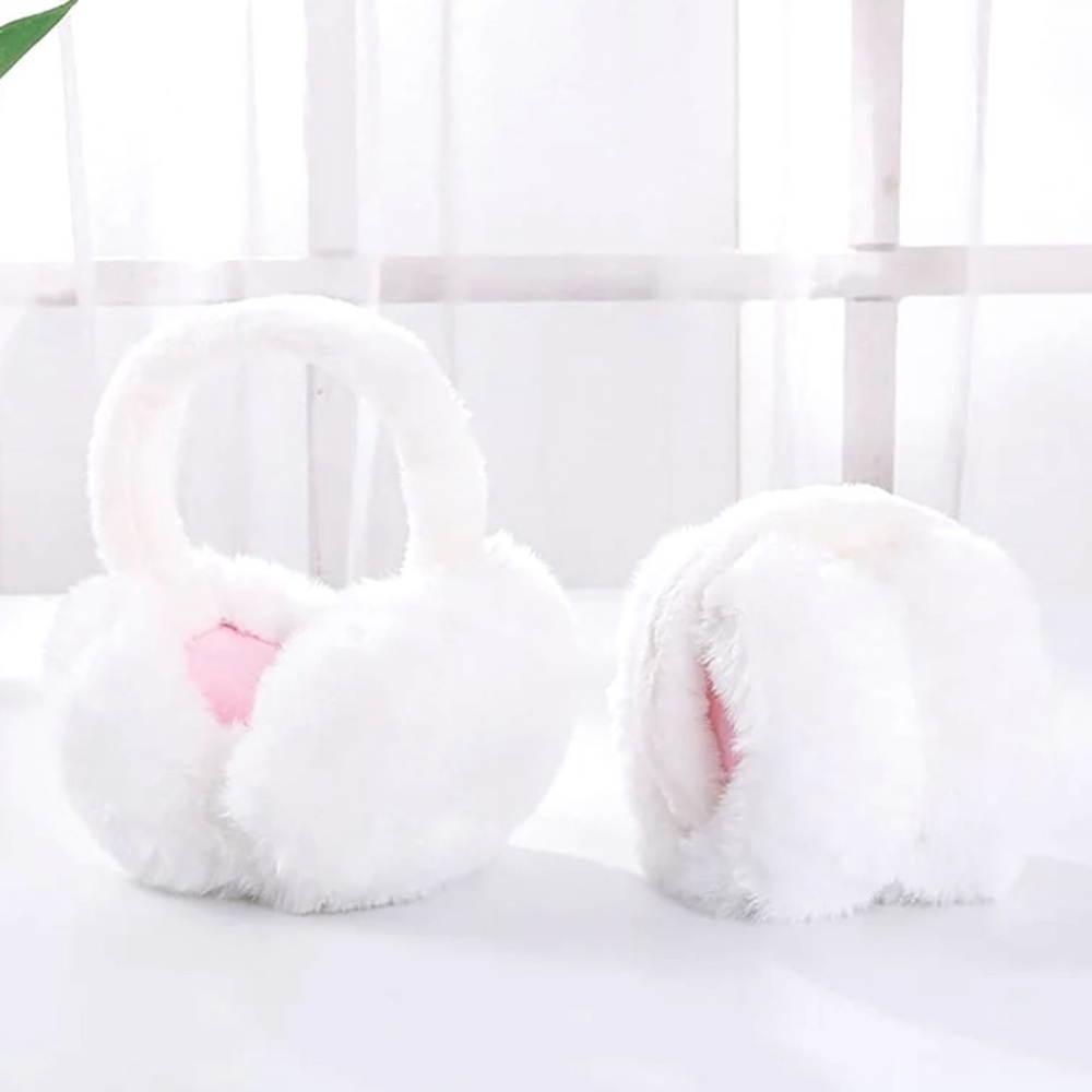 Winter Women Solid Foldable Earmuffs Girl Ski Adjustable Ear Covers Soft Plush